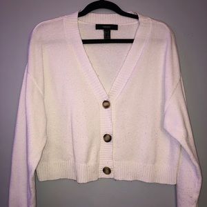 cropped button up sweater